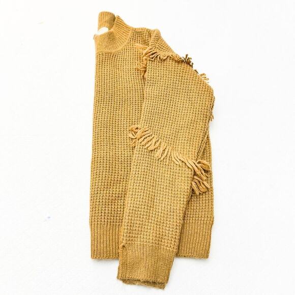 Michael Kors Brown Ruffled Edge Fringe Accwent Long Sleeve Sweater Size L - Picture 6 of 6